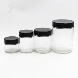 2 oz personalizado recipiente de vidro à prova de crianças jar boca de vidro preto boca larga