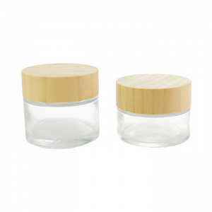 Venda imperdível embalagem cosmética frasco de creme de vidro com tampa de madeira - Safecare