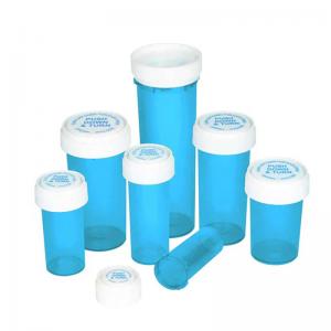 frasco de prescrição azul embalagem de comprimido reversível recipiente de pílula direcional duplo - Safecare