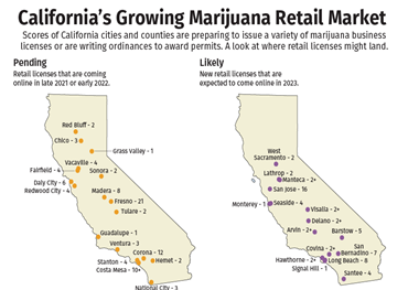 o mercado de maconha da califórnia continua crescendo à medida que mais cidades e condados abraçam o mj
